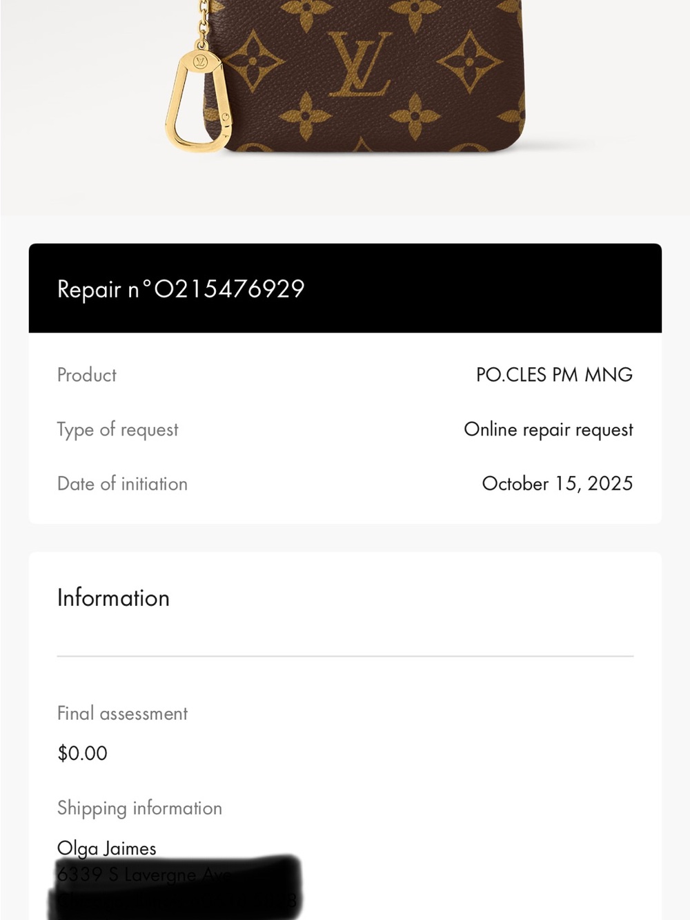 Louis Vuitton Monogram Mini Key Pouch in Brown with Gold Hardware - Picture 10 of 10